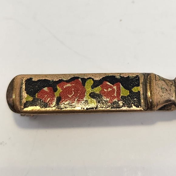 Spoon Fork Floral Enamel Handles Brooch Pin Set Vintage Costume Jewelry - Picture 4 of 7